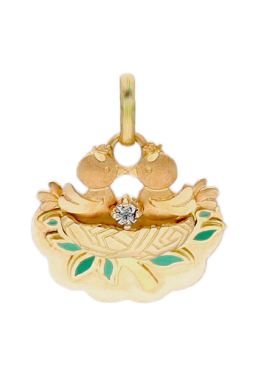 Colgante oro ley con diamante - foto 1 - rfcia.037_CA174