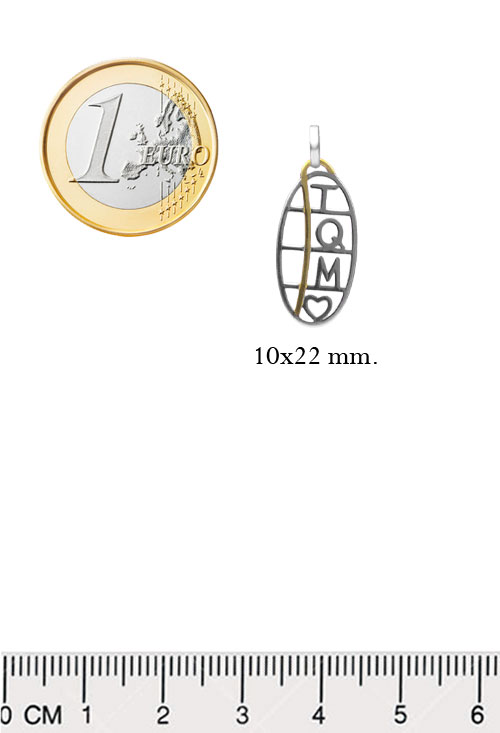 colgante oro bicolor 18 kilates para enamorados san valentin TQM fotografia medida comparada para parrilla web el rubi joyeros