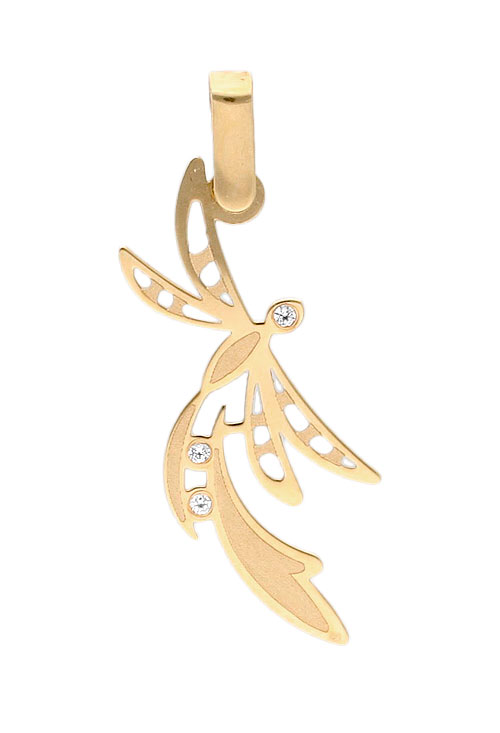 colgante libelula oro amarillo 18k frontal 197_0449