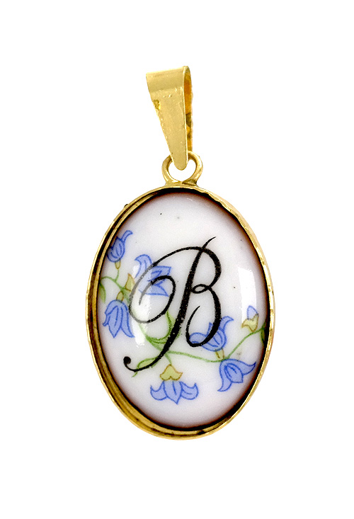 Colgante de porcelana en oro con inicial B - foto 04 - rfcia 002_8463B