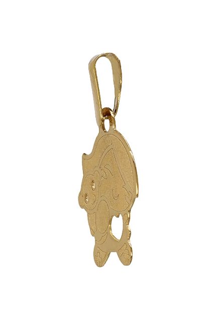 colgante oro amarillo 18 kilates niña con oso realizada con laser foto lateral 197_0485_01