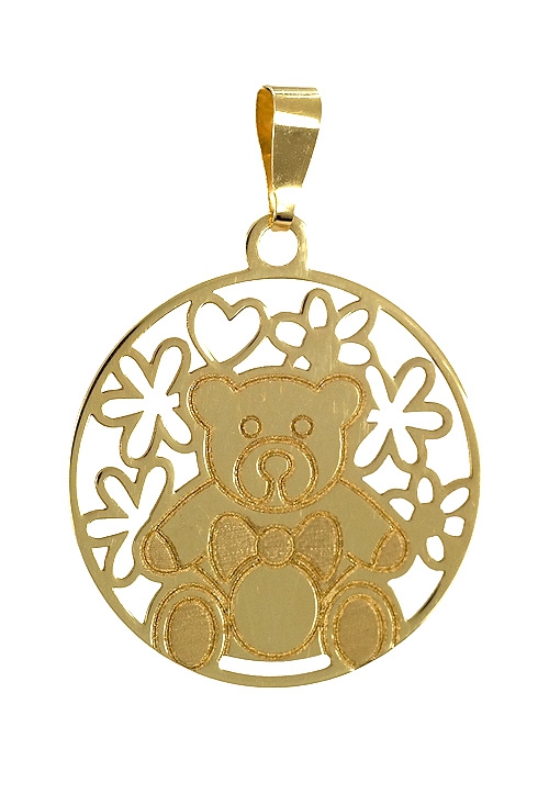 colgante oro amarillo 18 ktes circulo con oso 243_000-05971