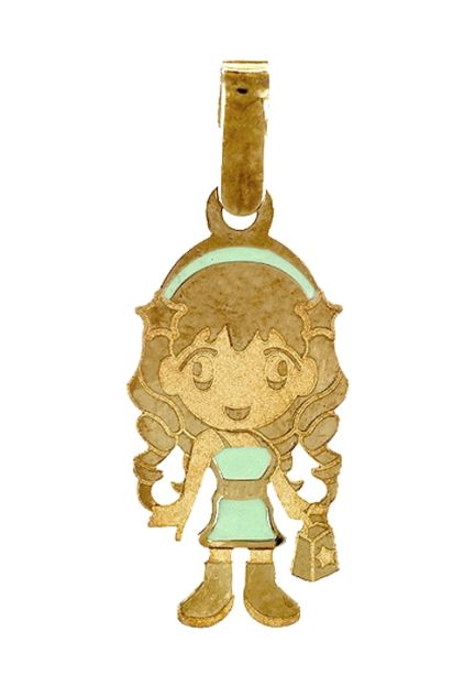 colgante oro amarillo 18 ktes niña con esmalte oportunidad outlet de joyería 197_0618