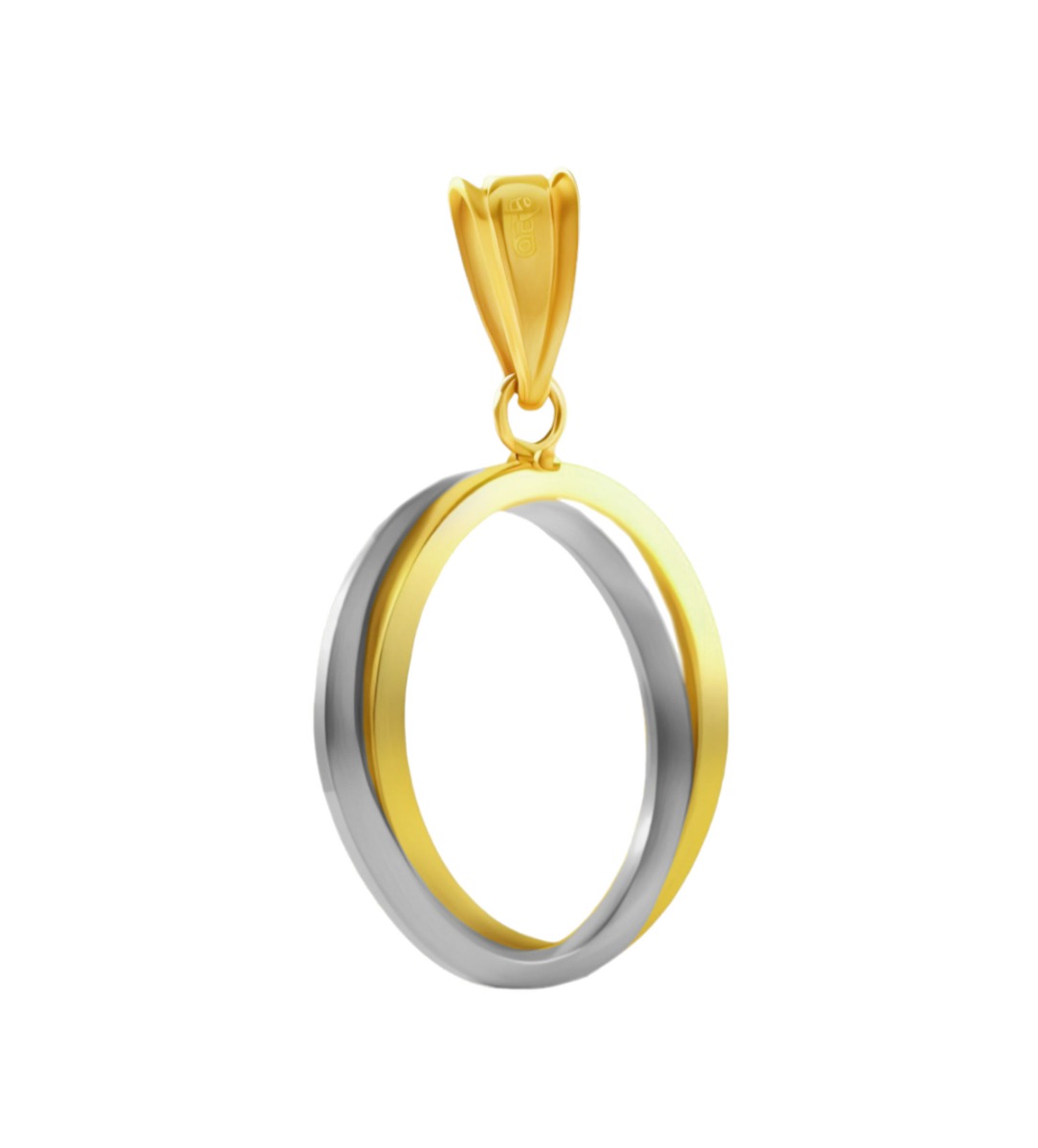 colgante oro bicolor 18 ktes 2 circulos enlazados simbolo de amor eterno 243_401-00207