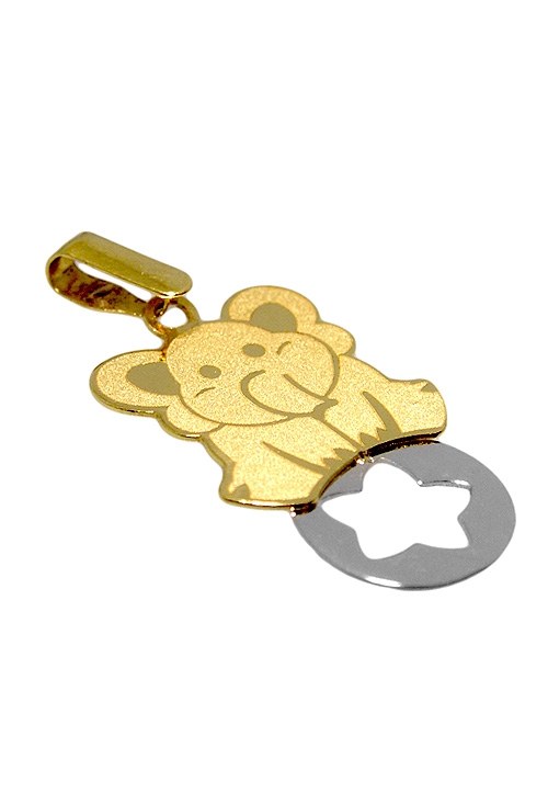 colgante oro bicolor 18 ktes saltando con pelota 197_0493