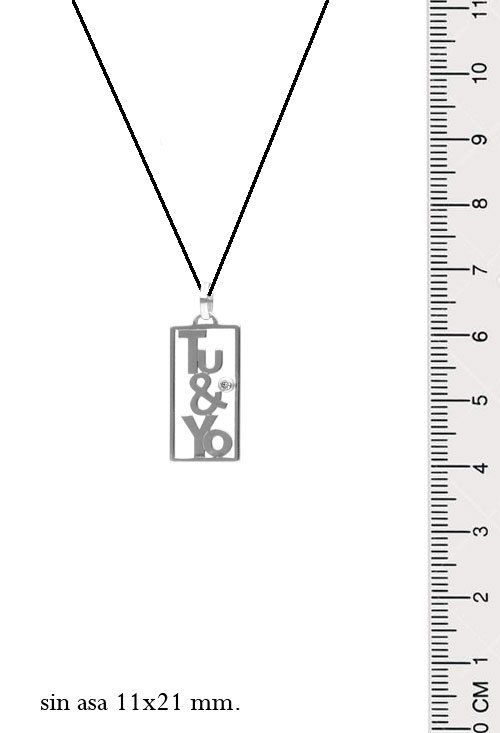 colgante enamorados tu y yo oro blanco 18 kilates con circonita fotografia para web el rubi joyeros vista medidas