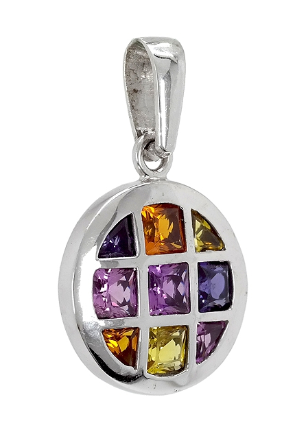 colgante oro blanco 18 ktes con piedras finas de color a precios baratos 170_CO008029OB