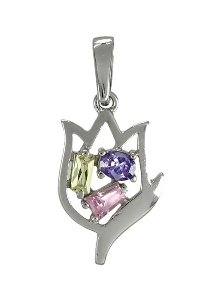 colgante oro blanco 18 ktes tulipan 083_JI096B