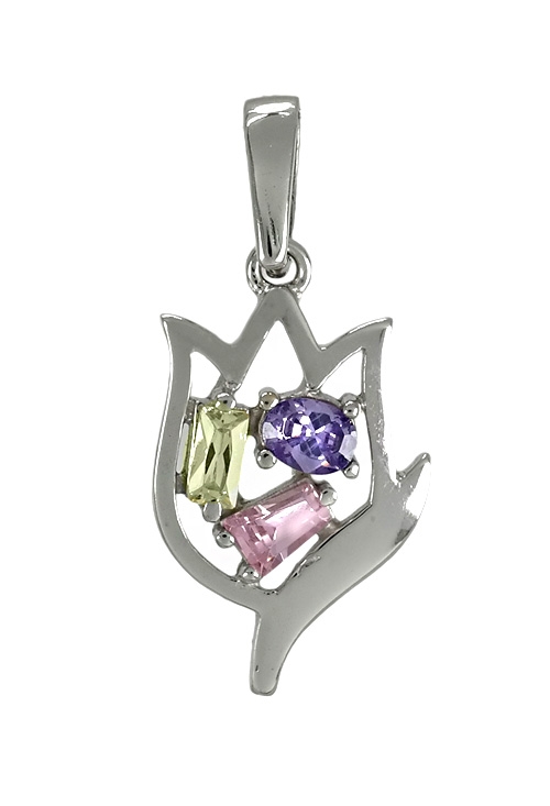 colgante oro blanco 18 ktes tulipan 083_JI096B