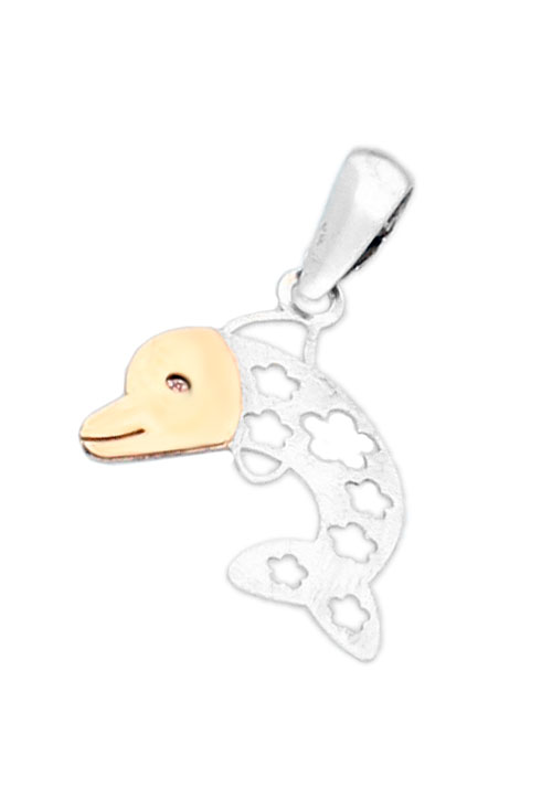 colgante oro y plata con forma de delfin precio barato joyeria online 234_5011_0001
