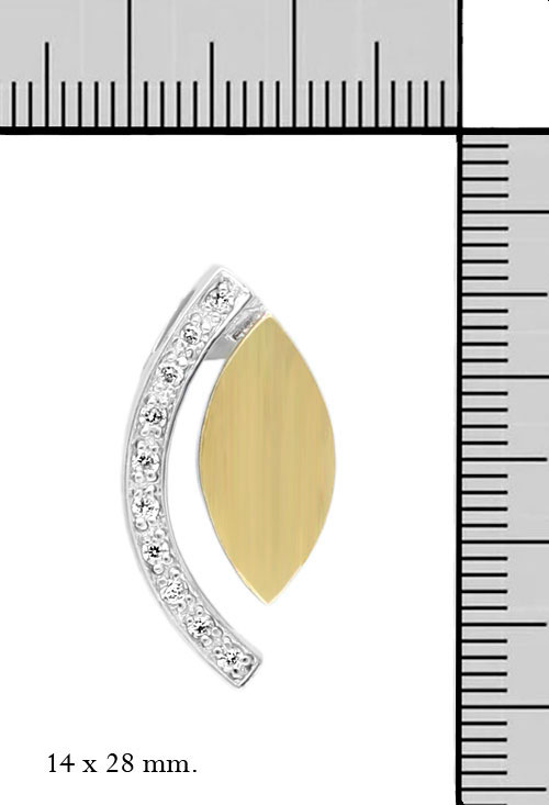 colgante plata bicolor con circonita fotografia para web toma con medidas 132_71144-CB_M