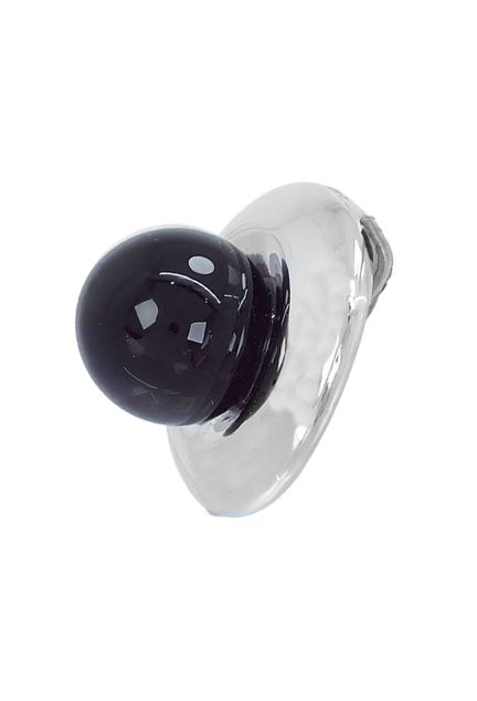 colgante plata y agata negra foto lateral