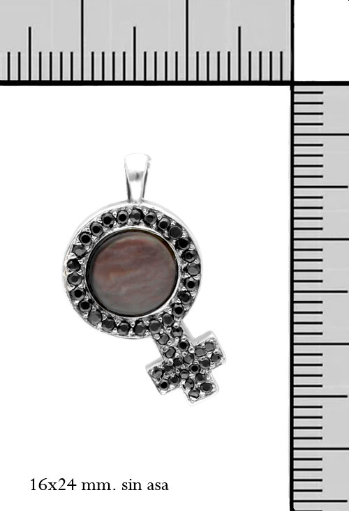 colgante plata simbolo femenino nacar y circones negros 132_10052_M