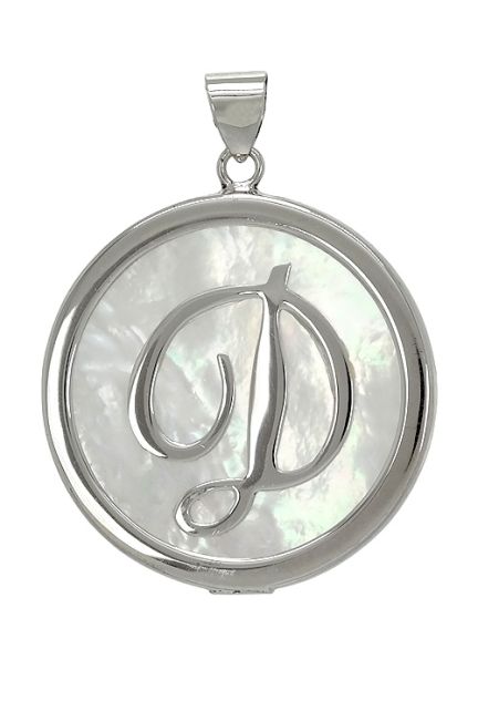 Colgante plata y nácar inicial D a precios baratos 260_138052-D