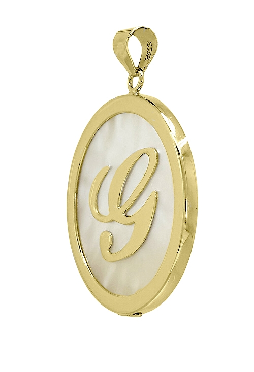 Colgante de plata chapada y nácar inicial G venta online joyas de mujer 260_138055A-G