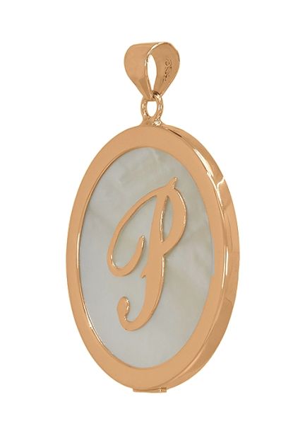 Colgante de plata chapada en rosa, inicial P. 260_138061R-P