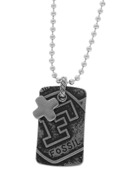 collar de acero para hombre marca fossil vista delantera