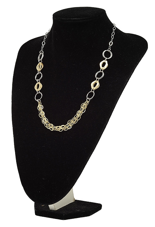 collar plata bicolor 80 cm motivo eslabones en expositor 200_152100_01