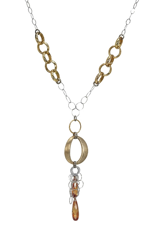 Collar de plata bicolor con citrinos. 200_173160-0