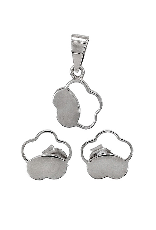 Conjunto oro blanco de ley. pendientes y colgante. mujer flor - foto 1 - rfcia.057_05992