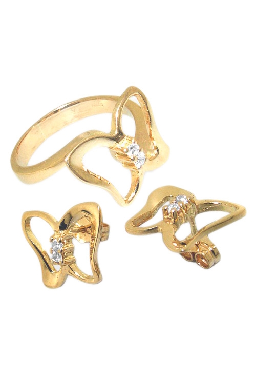 Conjunto oro amarillo 18k con diamantes motivos mariposa 192_Z1221