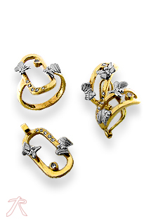 Conjunto oro 1ª ley 750 mmas. (18 k.) pendientes sortija y colgante rfcia.146_1500