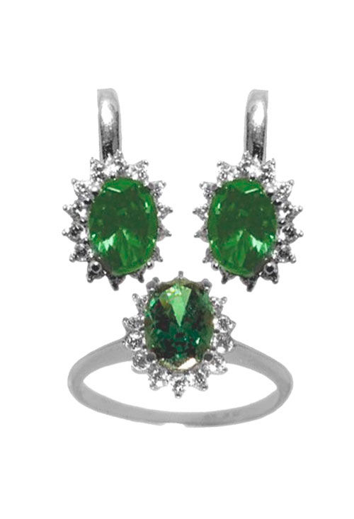 Conjunto oro 1ª ley 750 mmas. (18 k.) pendientes y sortija rfcia.243_477-00292-V-J