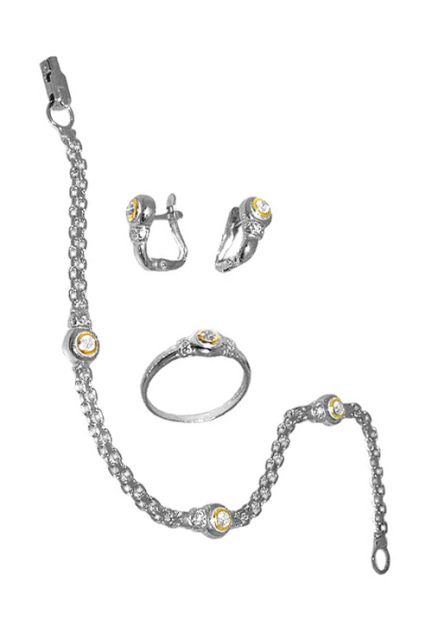 Conjunto plata, pulsera, pendientes y sortija para nina, circonitas - foto 3 - rfcia.003_M2087289