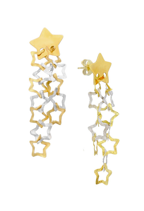 conjunto gargantilla y pendientes oro bicolor 18k foto pendientes toma lateral