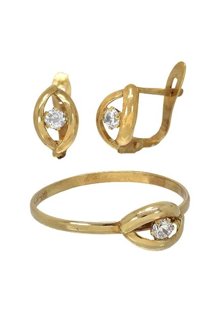 conjunto niña comunion sortija y pendientes oro amarillo 18 ktes 197_1-4007_02