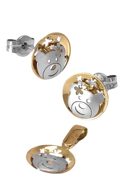 conjunto oro 18 ktes para niña modelo ositos 095_440321-339