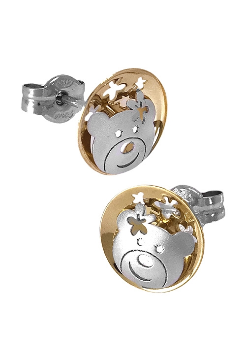 conjunto oro 18 ktes para niña modelo ositos solo pendientes 095_440321-339_02