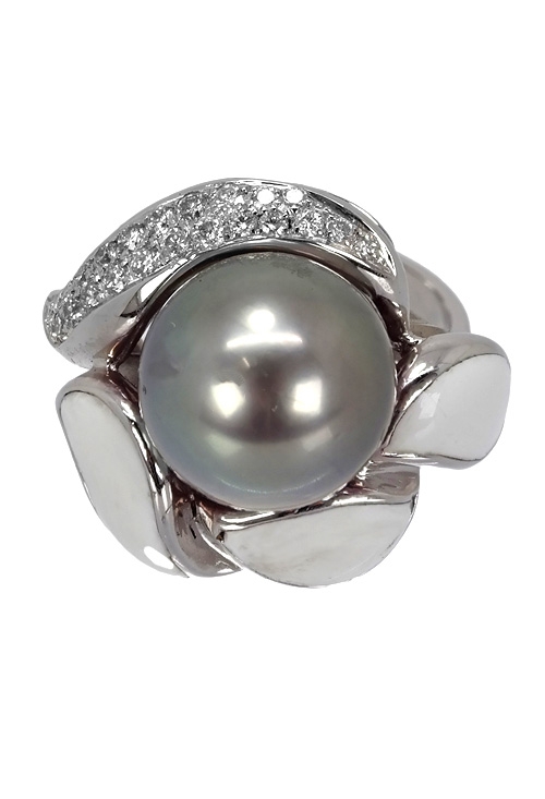 conjunto oro blanco 18 ktes perlas tahiti y diamantes foto sortija frontal 065_0009628_03