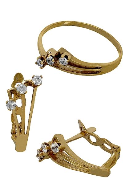 Conjunto oro, pendientes y sortija, mujer. 036_0279 venta online a precios baratos