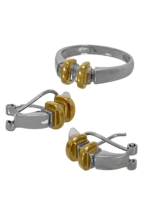 Conjunto oro, pendientes y sortija, mujer. 146_1820 joyas de mujer a precios baratos