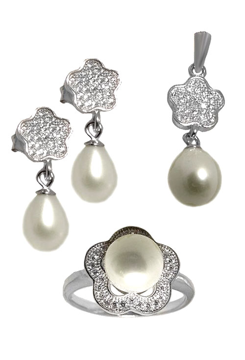 conjunto plata de ley con perlas cultivadas y circonitas indicado para novia precio muy barato en joyeria online 042_a015-pp