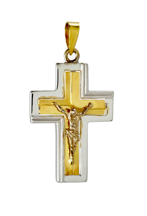 Crucifijo oro ley blanco y amarillo 18 ktes - foto 3 - rfcia.002_6723CR