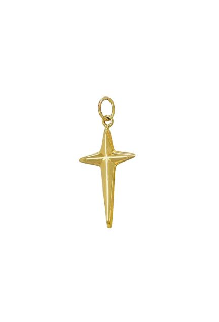 Cruz oro amarillo pequeña, acabada en punta a precios baratos 003_M5097