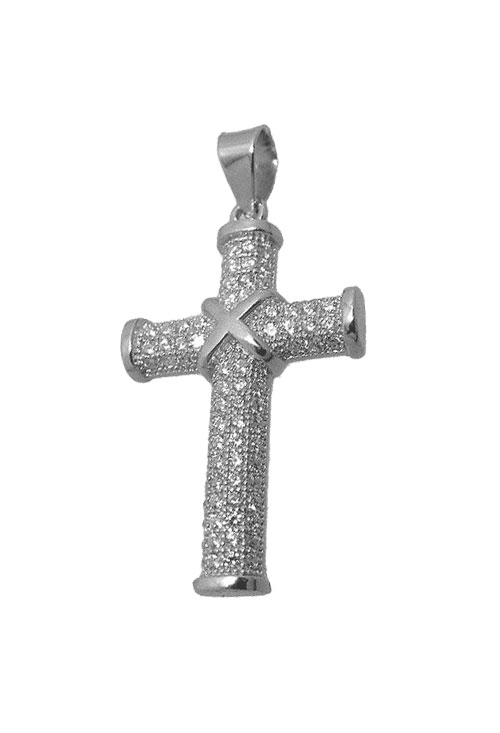 cruz de plata con circonitas fotografia para web el rubi joyeros toma principal