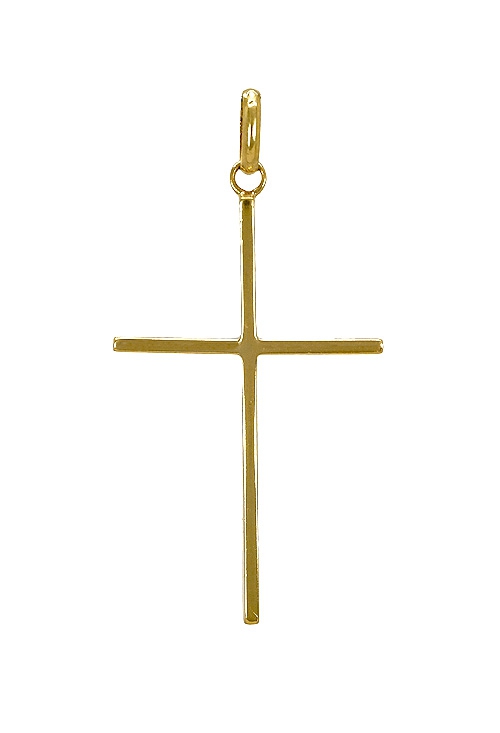 Cruz en oro amarillo de18 ktes 134_0010 Hombre y mujer joyas religiosas a precios baratos