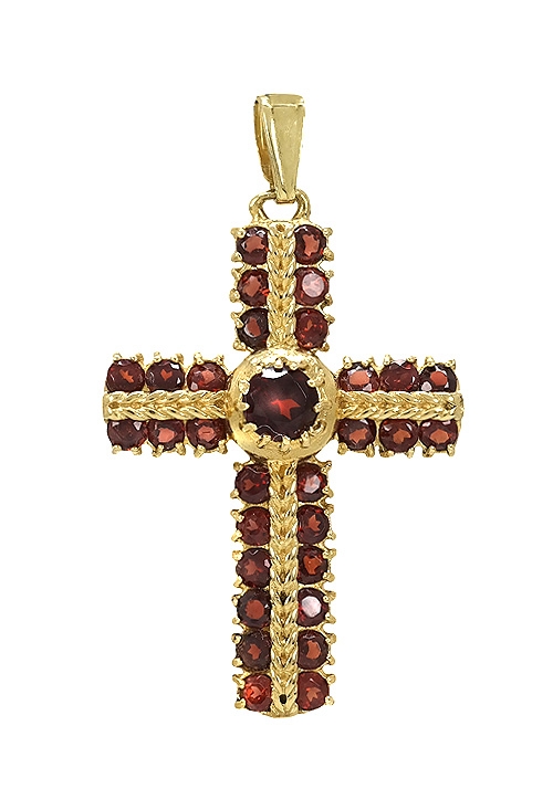 cruz latina oro amarillo y granates finos 037_X23837