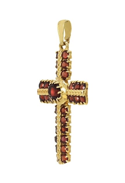 cruz latina oro amarillo y granates finos 037_X23837_01