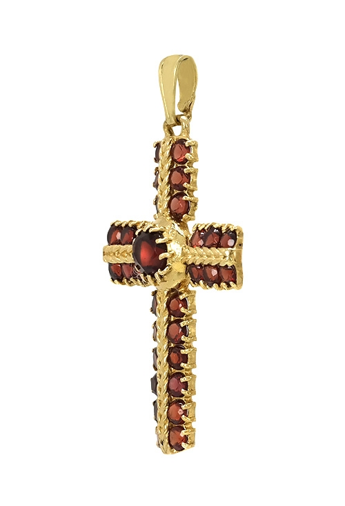 cruz latina oro amarillo y granates finos 037_X23837_01