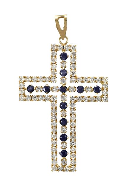 cruz oro amarillo 18 ktes con circonitas 019_5527-RZ joyas religiosas a precios baratos en oro de ley