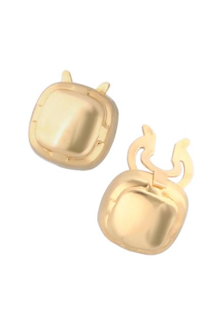 cubrebotones oro amarillo 18k forma cuadrada foto con sistema de cierre