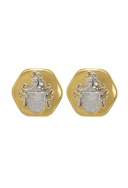 cubrebotones oro bicolor 18 kilates con escudo heraldico vista frontal precio barato joyeria online 146_5825-CB