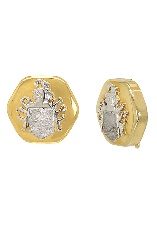 cubrebotones oro bicolor 18 kilates con escudo heraldico vista lateral precio barato joyeria online 146_5825-CB_02