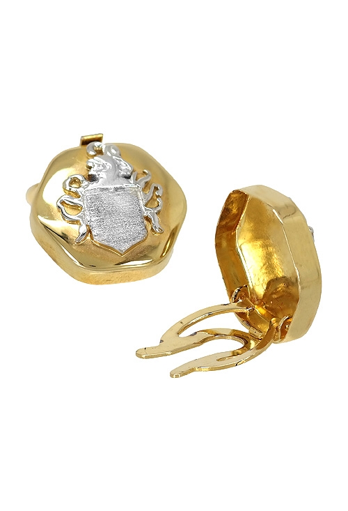cubrebotones oro bicolor 18 kilates con escudo heraldico vista trasera precio barato joyeria online 146_5825-CB_01