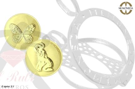 Disco Mi Moneda elefante y mariposa 039_MON-ELE-02-S-59113