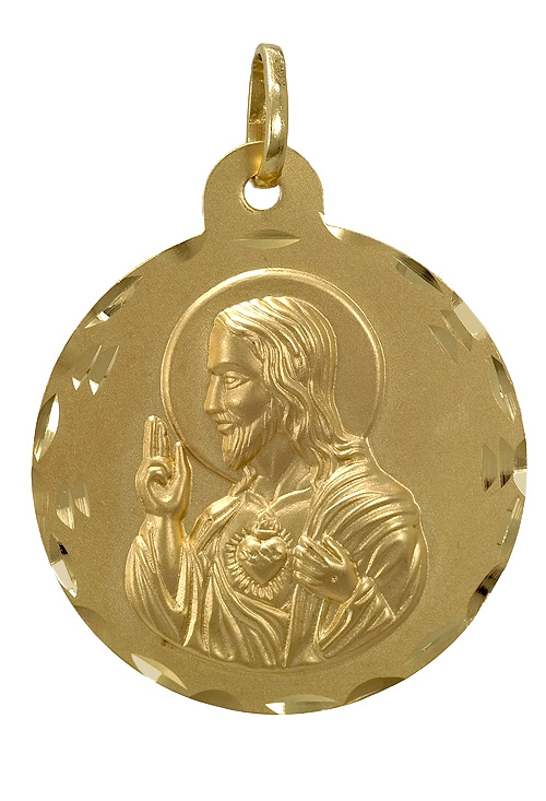 escapulario oro amarillo 18 ktes sagrado corazón virgen del carmen 084_01M895